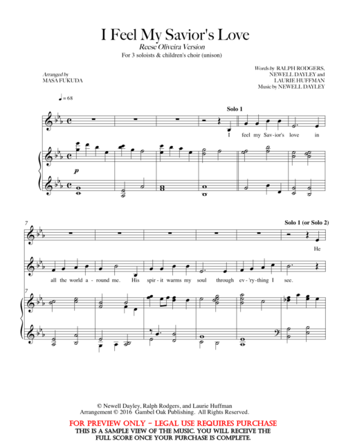 blend music sheet s violin Oak Publishing, Inc. I Gambel Feel Savior's Love My